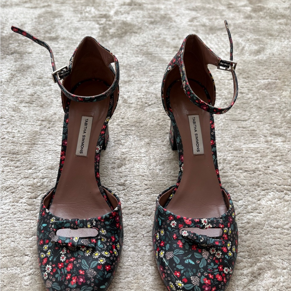Tabitha Simmons Black Floral Heels